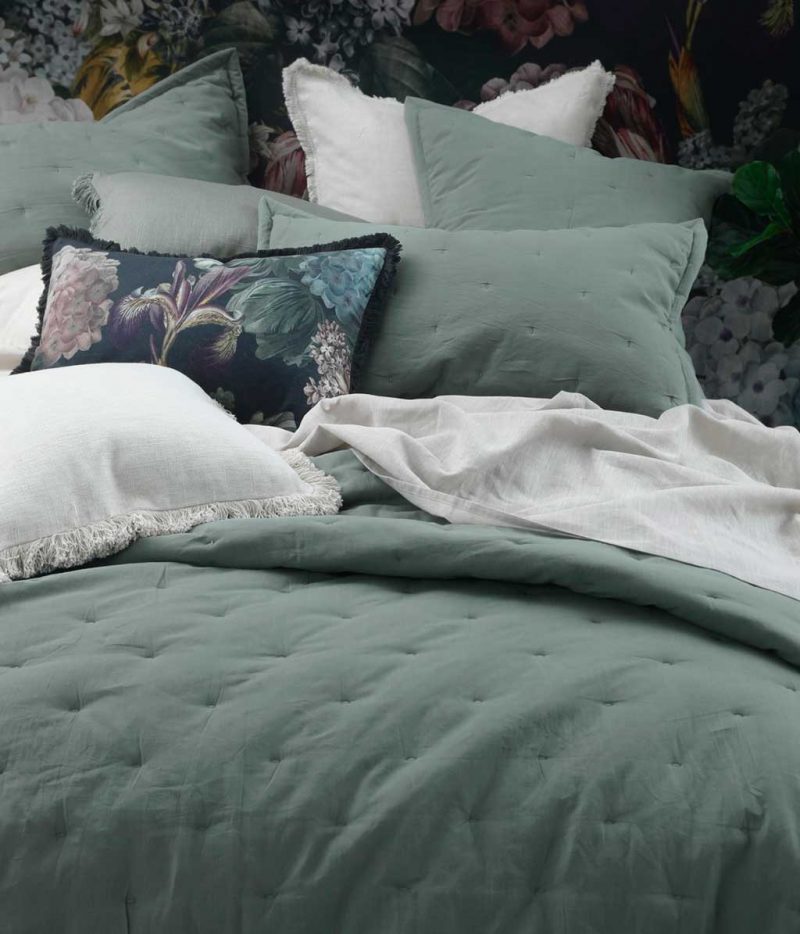 Laundered Linen Bedspread + Pillow Case Set